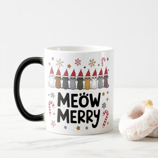 Magique Meowy Joyeux Catmas Mug (Avec donut)