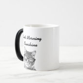 Magique Message de bonjour noir et blanc 11oz chatte mug (Devant gauche)