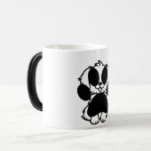 Magique Mignonne Mug de chien noir et blanc (Devant gauche)