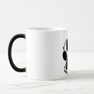 Magique Mignonne Mug de chien noir et blanc