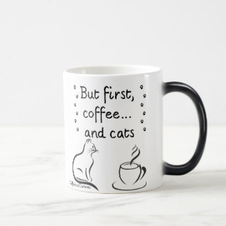 Magique Morning Coffee & Cat Vibes – Cute Minimalist Mug