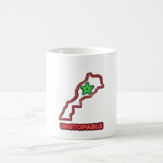 Magique Morocco Map Neon Unstoppable Ceramic Coffee Mug (Centre)