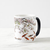 Magique Morpher Mug - Cherry Blossom & Koi Fish Art Design (Devant droit)