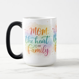 Magique Morphing Mug 15 oz - "Maman : le coeur de notre fa