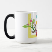 Magique Mug à café Monogram sur mesure avec design floral (Gauche)