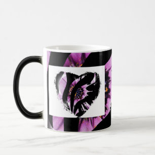 Magique Mug à cœur Papillon Violet – Café Artistique