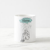 Magique Mug "ALONE" - Stylish Ceramic Cup for introvert (Centre)