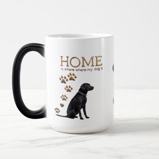 Magique Mug Black Lab Gold Paw - Morphage 15oz (Gauche)
