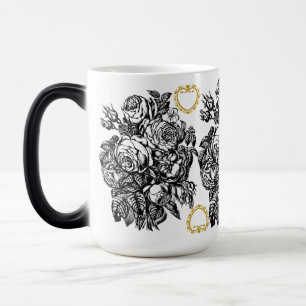 Magique Mug d'amour Rose noir et blanc