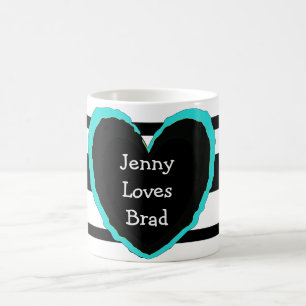 Magique Mug de café "Jenny Loves Brad" : Ajoutez vos noms