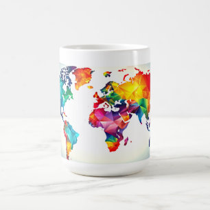 Magique Mug de carte du monde Abstrait
