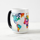 Magique Mug de carte du monde Abstrait (Devant gauche)