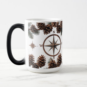 Magique Mug de Morphage de couleur Compas et Pinecone ru