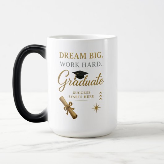 Magique Mug de Morphing Gold & Black Graduation - 15oz Cha (Gauche)