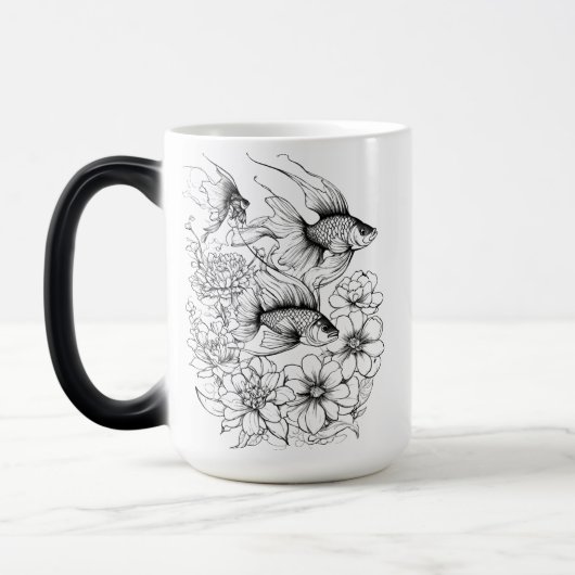 Magique Mug de Morphing Serene Koi Pond - 15 oz (Gauche)