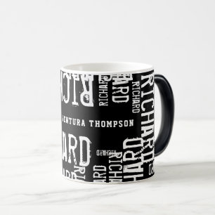 Magique Mug de nom blanc noir moderne
