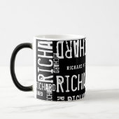 Magique Mug de nom blanc noir moderne (Gauche)