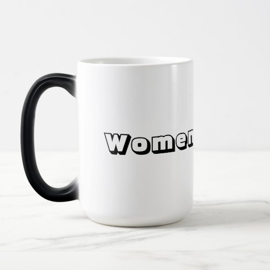 Magique Mug Morphing – Texte "Femmes" avec nom imprimé (Gauche)