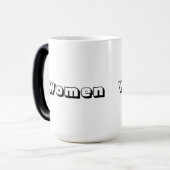 Magique Mug Morphing – Texte "Femmes" avec nom imprimé (Devant gauche)