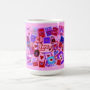 Magique Mug Timbres-postes de courrier d'amour de la Saint