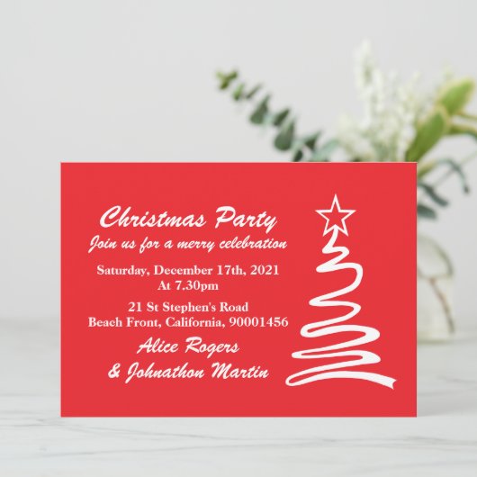 Magique Noël Arbre Fête Invitation (Debout devant)