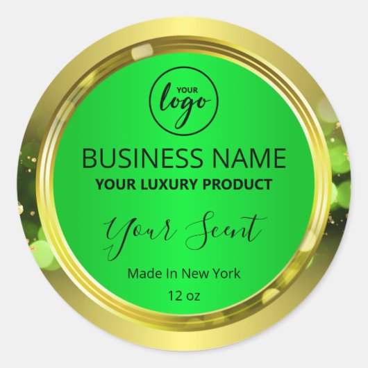 Magique Noël Gold Green Logo Étiquettes de produit (Devant)