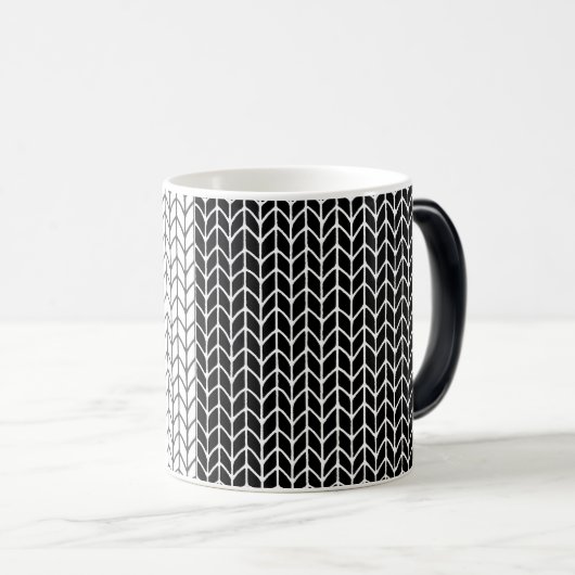 Magique NOIR & BLANC KNIT Morphing Mug (Devant droit)