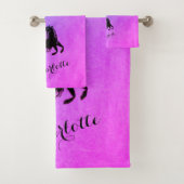 Magique Noir Unicorne Gradient Violet Personnalisé (En situation)