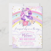 Magique Pastel Rainbow Unicorn Invitation Annivers (Devant)