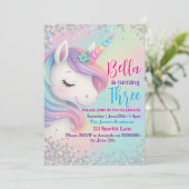 Magique Pastel Unicorn Invitation Anniversaire - G (Debout devant)