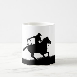 Magique Pays Western Cowboy Horse Roping Coffee Mug