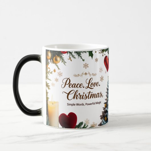 Magique Peace Love Christmas Color Morphing Mug  (Gauche)