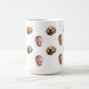 Magique Personnalisé Cute Family Face 2 Photos Mug