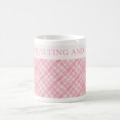 Magique PINK CHECK QUILT Morphing Mug + Texte / Blush (Centre)