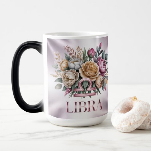 Magique Pink Libra Glyph Lavender Morphing Mug (Avec donut)