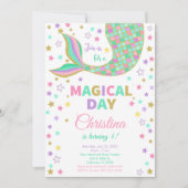 Magique Queue de sirène Anniversaire Invitation (Devant)