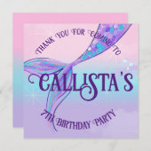 Magique Queue de sirène Merci Cartes (Devant / Derrière)