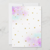 Magique Rainbow Gold Unicorn Invitation Anniversai (Dos)