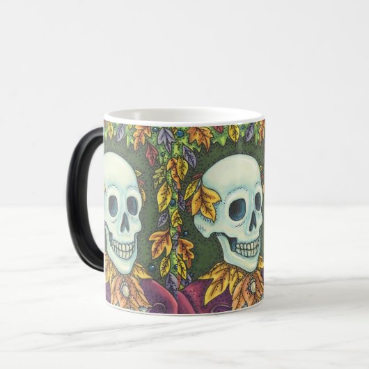 MAGIQUE SKELETON AUTOMNE GENTLEMAN, HALLOWEEN MORPHING MUG (Devant gauche)