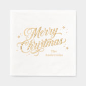 Magique Temps Joyeux Noël Fête Foil Napkins (Recto)