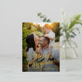 Magique Temps Joyeux Noël Foil Carte postale (Debout devant)