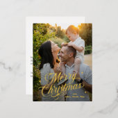 Magique Temps Joyeux Noël Foil Carte postale (Recto/Verso)