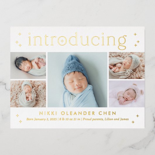 Magique Time Foil Baby Faire-part de naissance car (Recto)