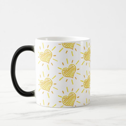 Magique Two-colour coffee mug with hearts design. (Gauche)