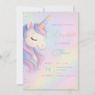 Magique Unicorn Anniversaire Bash Invitation