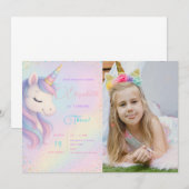 Magique Unicorn Anniversaire Bash Invitation Avec  (Devant / Derrière)