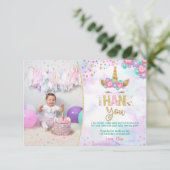 Magique Unicorn Anniversaire Merci Cartes (Debout devant)