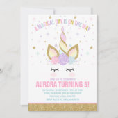 Magique Unicorn Invitation Anniversaire Unicorn Pa (Devant)