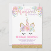 Magique Unicorn Invitation Anniversaire Unicorn Pa (Devant)
