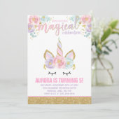 Magique Unicorn Invitation Anniversaire Unicorn Pa (Debout devant)